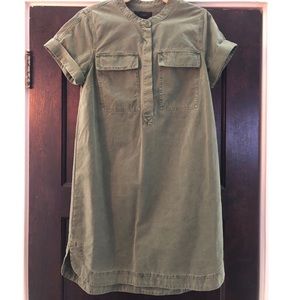 J. Crew Army Green Short Sleeve Dress